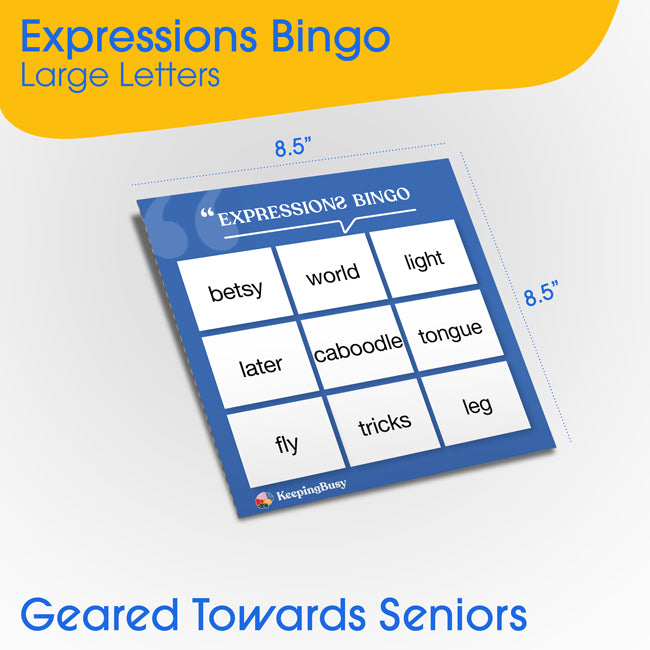 Large Bingo Puzzle Game for Seniors