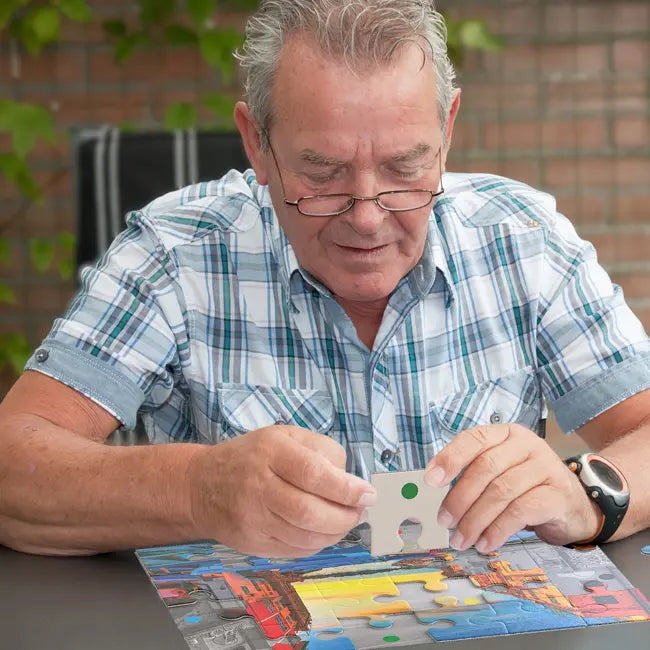 senior doing cinque terre puzzles games