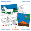 includes simplified coloring, classic coloring, color by number, guided coloring