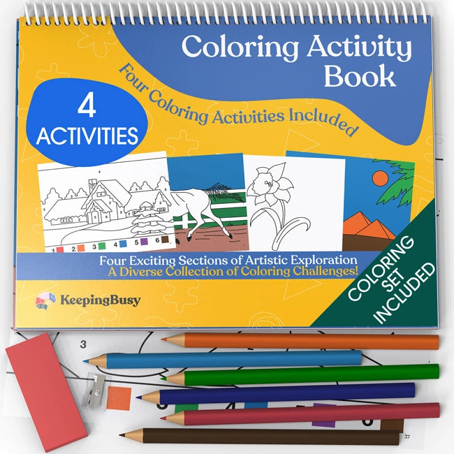 coloring activity book with coloring set for dementia patients