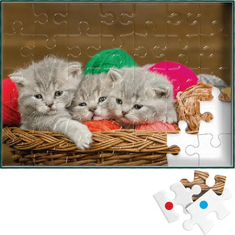 Busy Kittens in a Basket 35 Piece Sequenced Jigsaw Puzzle for Older Adults
