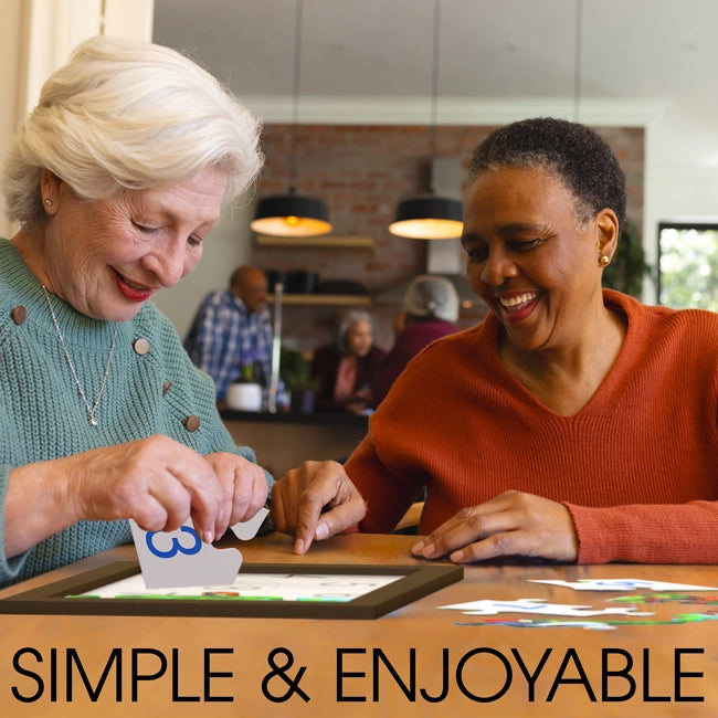 women enjoying dementia jigsaw puzzle