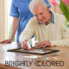 senior doing brightly colored jigsaw puzzle
