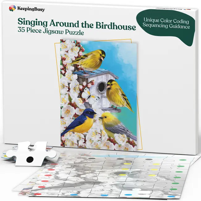 Singing Around the Birdhouse Jigsaw Puzzle for Seniors