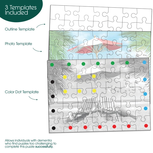 Templates for Beachfront Jigsaw Puzzle for Seniors