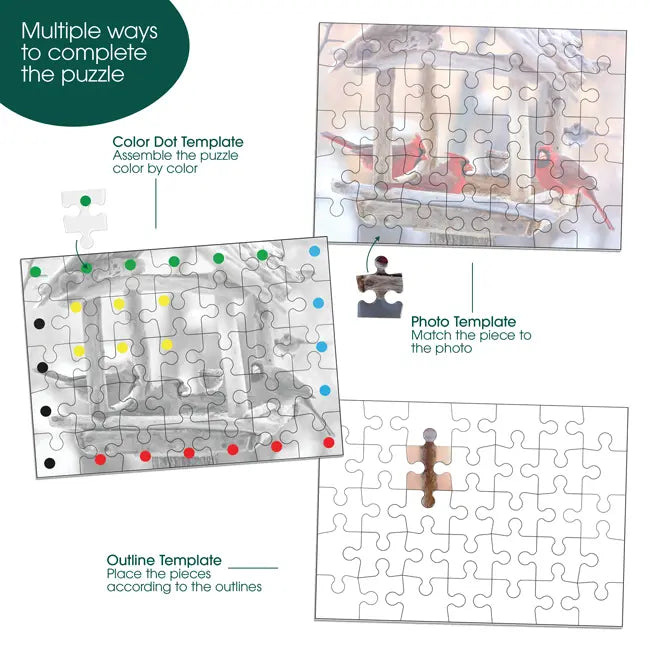 multiple ways to complete the puzzle birdfeeder jigsaw puzzle