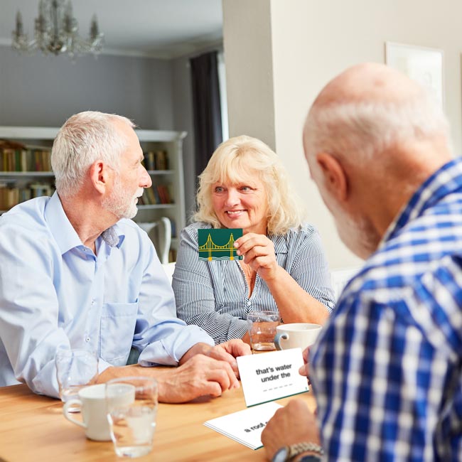 Seniors with Dementia playing Expressions Card Game