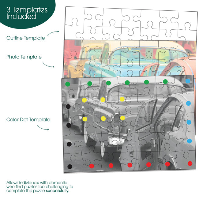 Templates for Large Piece Jigsaw Puzzles for Adults with Dementia