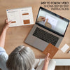 older lady watching simple origami video instructions from keeping busy