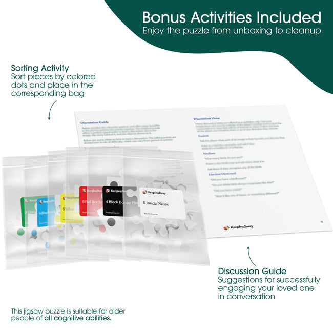 Bonus Activities Included Dementia Puzzles