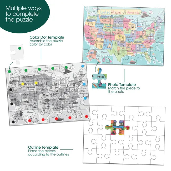 cartoon states puzzles for dementia patients with templates