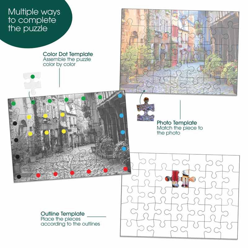 Complete Town in Color Jigsaw Puzzle for People with Dementia