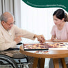 Senior doing Travel Jigsaw Puzzle for Dementia Patients