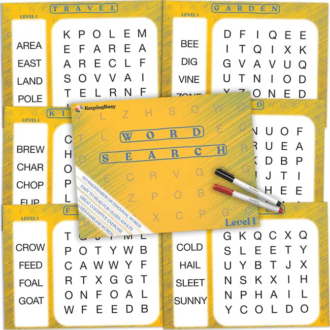 Word Search Dementia Puzzles for Seniors
